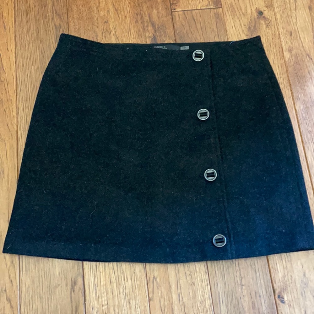 prAna Wool Blend Button Wrap Skirt, size 4